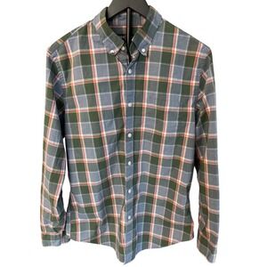 J Crew Mercantile Flex Plaid Long Sleeve Button Down Shirt Men's Casual Size Med